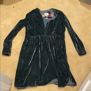 Green velvet Anthropologie dress